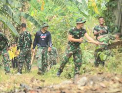 Jelang Betonisasi, Satgas TMMD Kodim Depok Lakukan  Land Clearing