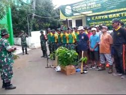 Dipimpin Kapten Aswan Siregar, TNI dan Warga Bergotong Royong Cegah Banjir di Cilodong Depok
