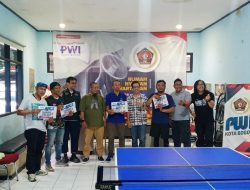 PWI Depok  M Soleh Juara ke-3 Dalam Turnamen Tenis Meja PWI di Kota Bogor